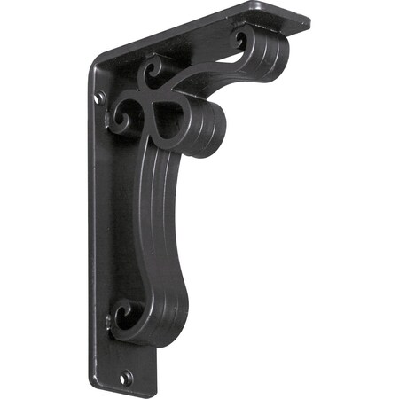 Ekena Millwork Orleans Wrought Iron Bracket, (Triple center brace), Powder Coated Black 2"W x 5 1/2"D x 8"H BKTM02X05X08TOL